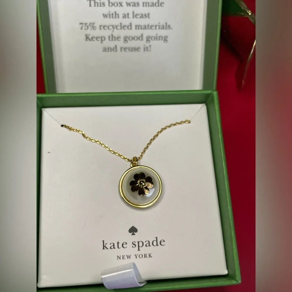 Kate Spade Necklace,Kate Spade Gold Necklace with gold Flower Charm